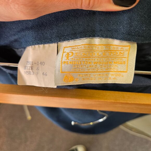 Pendleton Vintage Wool Academia Preppy Old Money Midi Skirt Blue Size 6 - Picture 5 of 11
